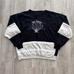 Vintage Orlando Magic Sweater Mens Medium Black Gray NBA Basketball Logo 7 90s